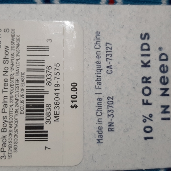 Low Cut-3Pack. Boys socks.size small 7-10 - Picture 3 of 3